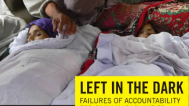 (په تیاره کې پرېښودل شوی) په نامه دغه رپوټ پر دې غږېږي چې امریکایان په څه ډول د ولسي وګړو د مرګ ژوبلې پلټنه کوي.