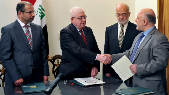 الرئيس العراقي فؤاد معصوم منح العبادي 30 يوما لتقديم تشكيلة الحكومة.