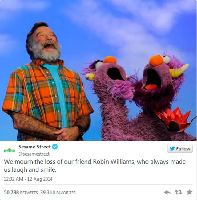 Робин Уильямс в "Улице Сезам"