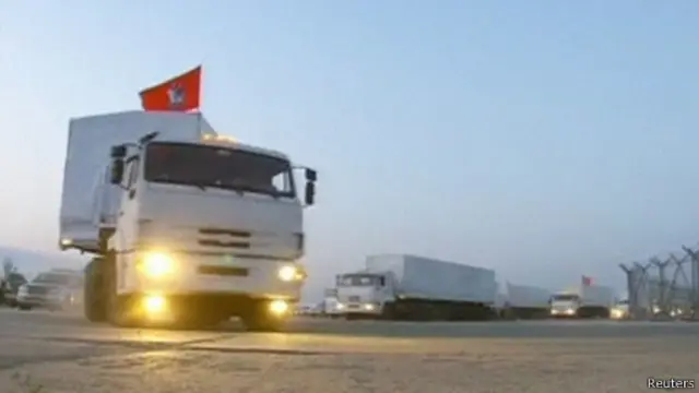 کامیون‌های حاوی کمک‌های انساندوستانه از روسیه عازم اوکراین شده‌اند