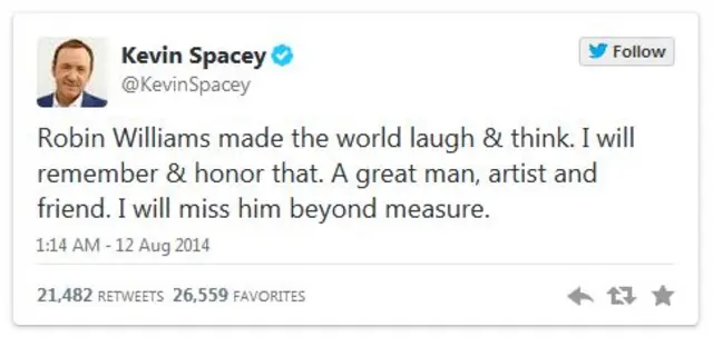 Твит Кевина Спейси