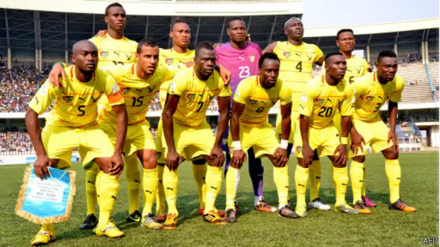 Équipe de football du Togo lors des qualifications de la zone Afrique pour le Mondial 2014, avant le match contre la RDC le 10 juin 2012 à Kinshasa