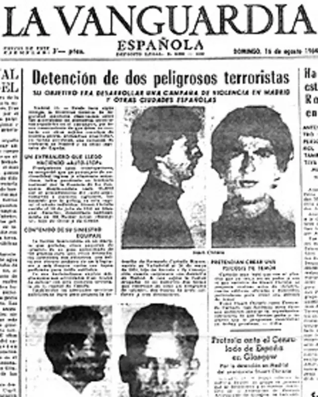 Portada de los diarios del a época mostrando el arresto