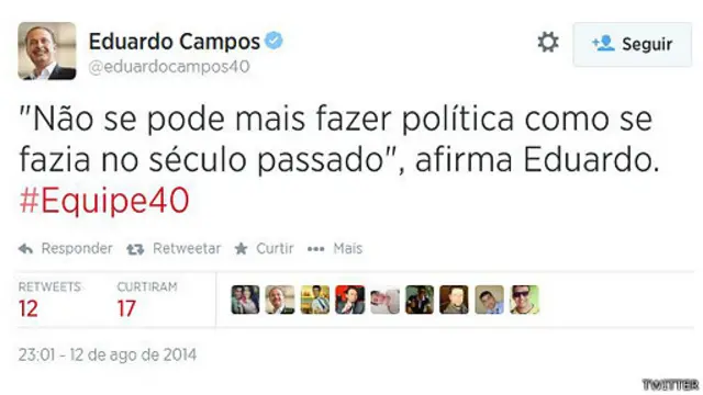 Tweet de Eduardo Campos (Reprodução)