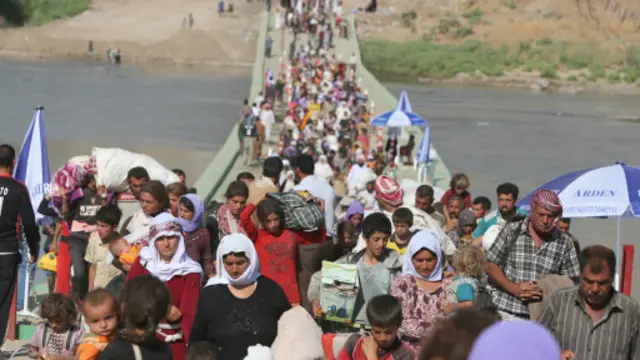 Laporan PBB menyebutkan, warga Yazidi yang mengungsi mencapai ribuan.