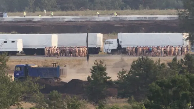 Российская колонна на базе Малшево