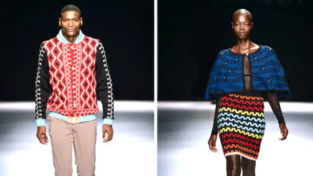 Prendas diseñadas por Laduma Ngxokolo