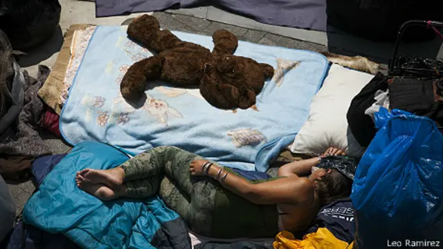 Indigente en Skid Row