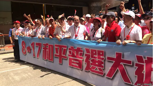 这次被认为是亲中团体发起支持建制的游行现场有多位香港行政会议成员出席及发言，包括郑耀棠、张志刚、叶刘淑仪、罗范椒芬等。