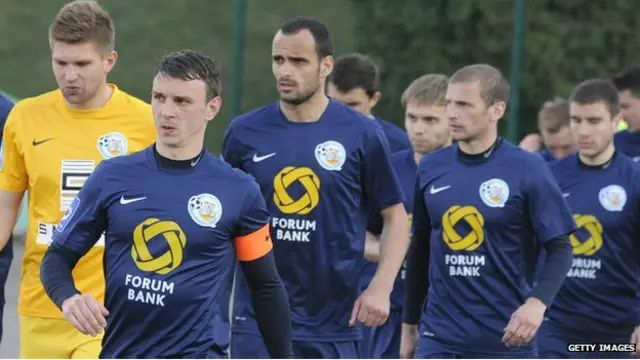 Jogadores do FC Sevastopol. Credito:Getty