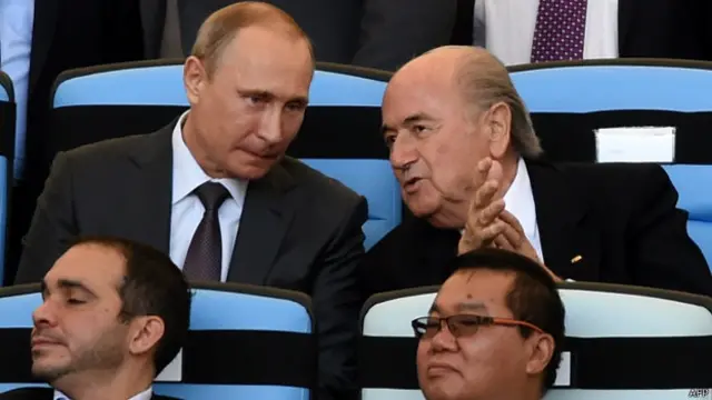 Путин и Блаттер в Бразилии