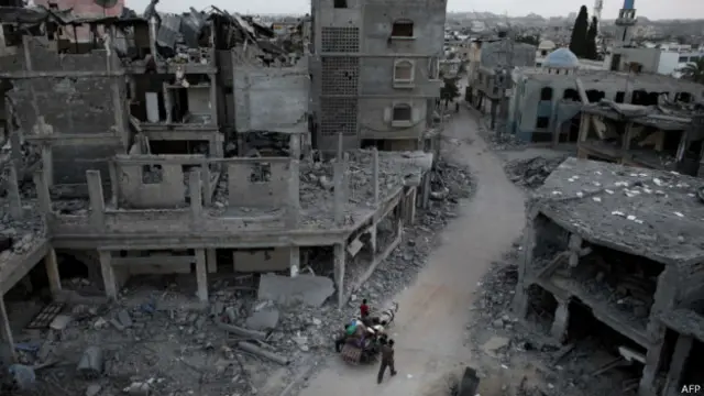 Nhiều nơi ở Gaza đã đổ nát sau hơn một tháng chiến tranh