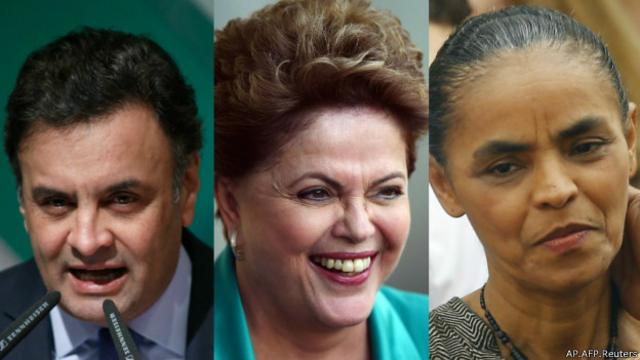 Aécio Neves, Dilma Rousseff e Marina Silva | Crédito: Agências (AP, AFP e Reuters)