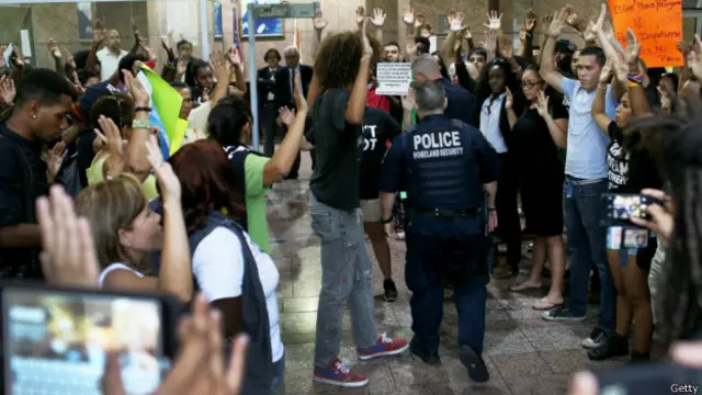 Acción de protesta en Miami