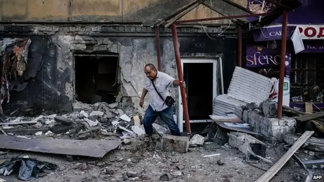 Разрушения в донецке