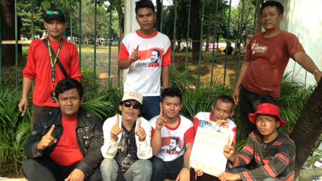 Sejumlah pendukung Prabowo yang mengaku berasal dari Angke, Jakarta. 