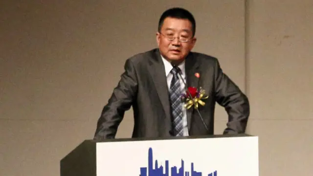 齐鹏飞在香港发表演说（BBC中文网图片21/8/2014）