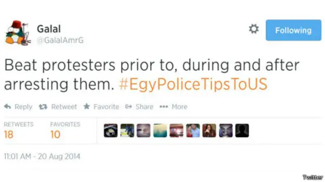 نصائح من الشرطة المصرية لأمريكا: قم بضرب المتظاهرين قبل وخلال وبعد اعتقالهم. 