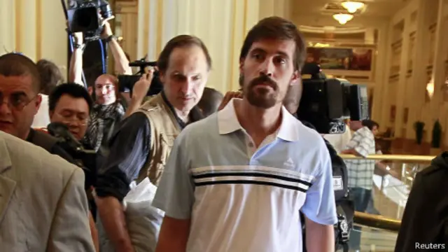 James Foley tatkala dibebaskan di Libya, 2012