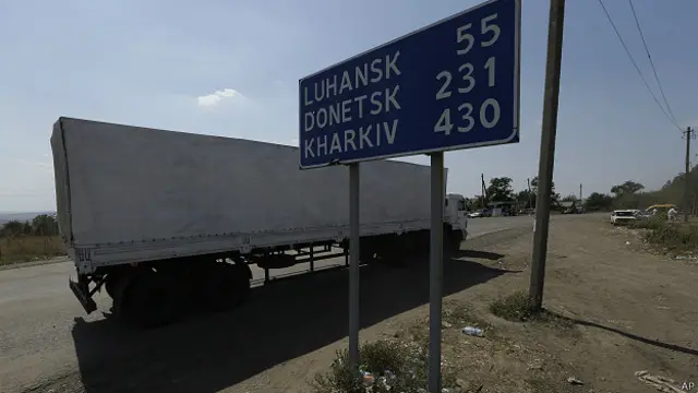 грузовик из "гумконвоя" в Изварине