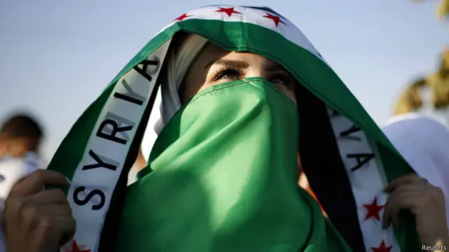 Manifestación de opositores sirios en Jordania