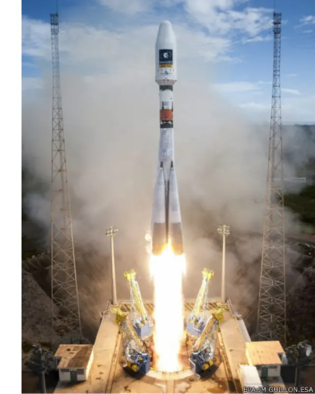 لحظهای بعد از پرتاب موشک سایوز حامل دورسا و میلنا