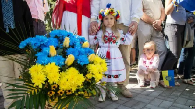نظمت احتفالات في مدن أوكرانية أخرى من بينها مدينة سلافيانسك