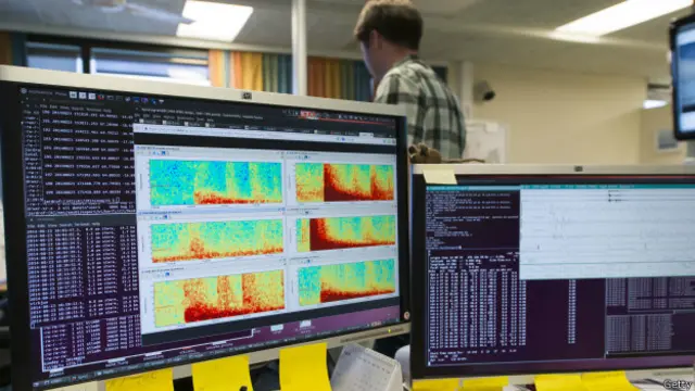 Сейсмическая активность на экране компьютера