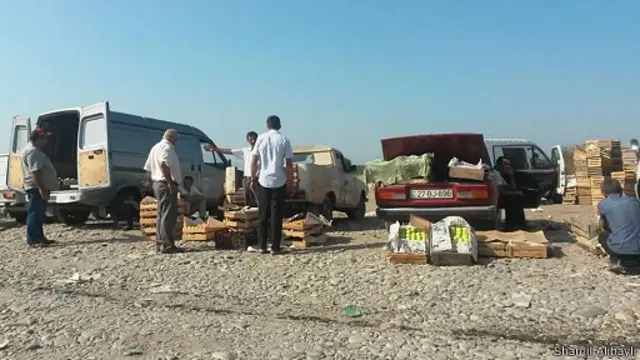 Quba-Xaçmaz yol kənarında fermer bazarından fotoları Şamil Əlibəyli göndərib.