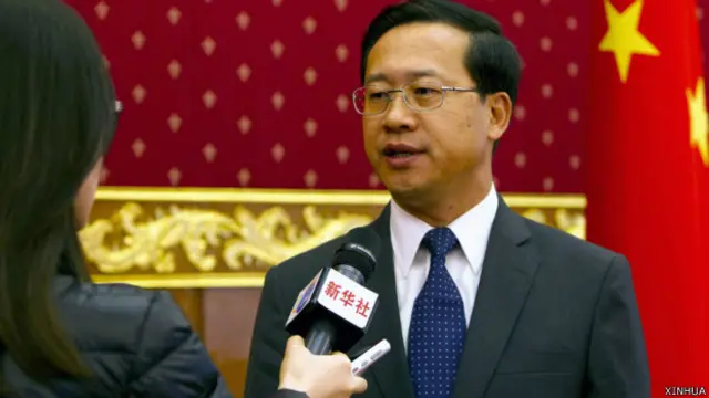 馬朝旭在澳大利亞堪培拉中國大使館接受新華社記者採訪(新華社圖片26/8/2014)