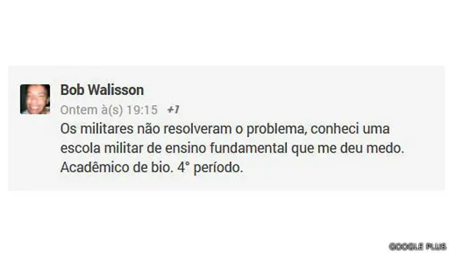 Para internautas ouvidos pela BBC Brasil, militarização não é unanimidade