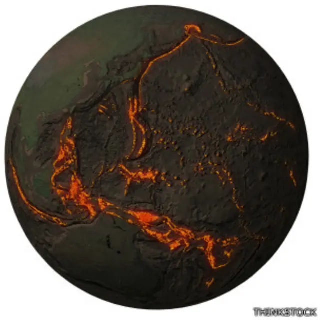 La tierra vista sin agua.