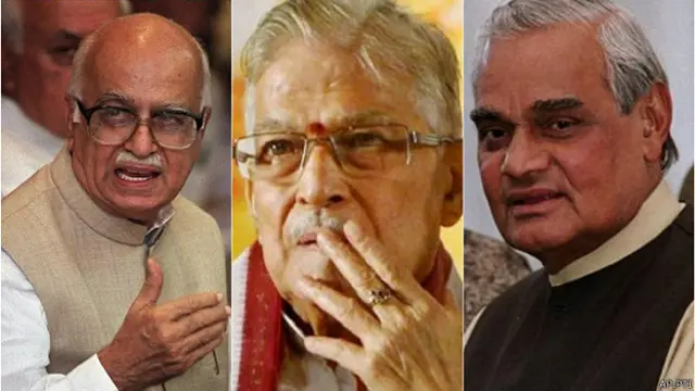 आडवाणी, मुरली मनोहर जोशी और अटल बिहारी वाजपेयी