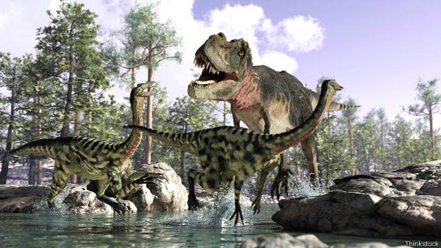 Фантазийное изображение динозавров