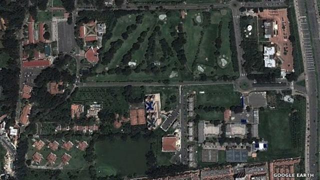Vista aérea del Centro de Estudios Superiores de la Policía de Colombia (CESPO), donde tiene su residencia el expresidente Uribe.