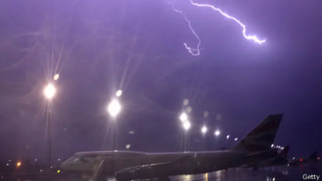 Avión bajo tormenta