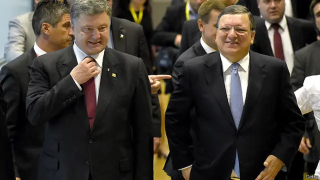 Порошенко и Баррозу на пресс-конференции в Брюсселе