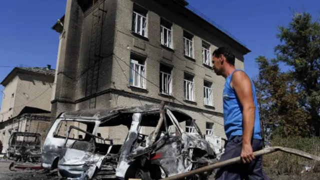 القصف طال كثيرا من الممتلكات والعقارات في شرق أوكرانيا منذ بدء الصراع.