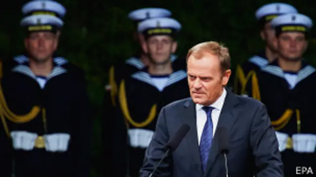 Премьер-министр Польши Дональд Туск на церемонии в Гданьске 1 сентября 2014 года