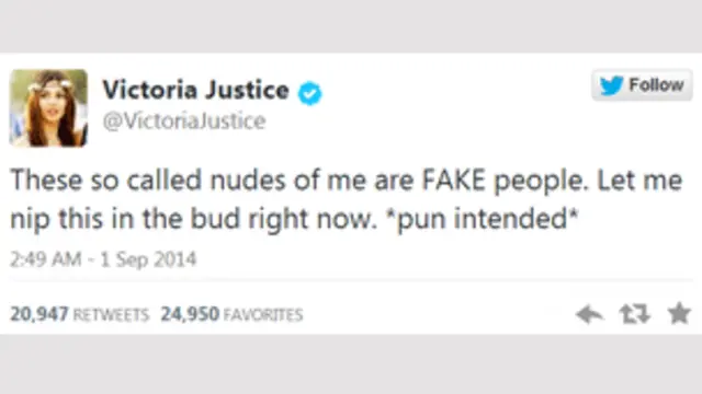 وکٹوریہ جسٹس کی ٹویٹ