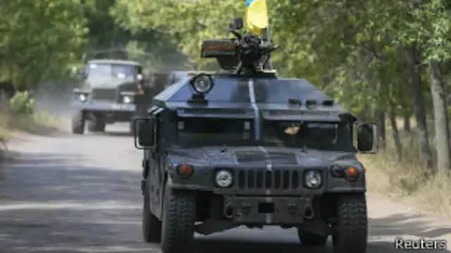 Украинский бронеавтомобиль в районе Краматорска 1 сентября