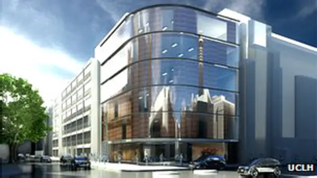 Illutración que muestra cómo será uno de los nuevos centros para terapia de protones en Inglaterra