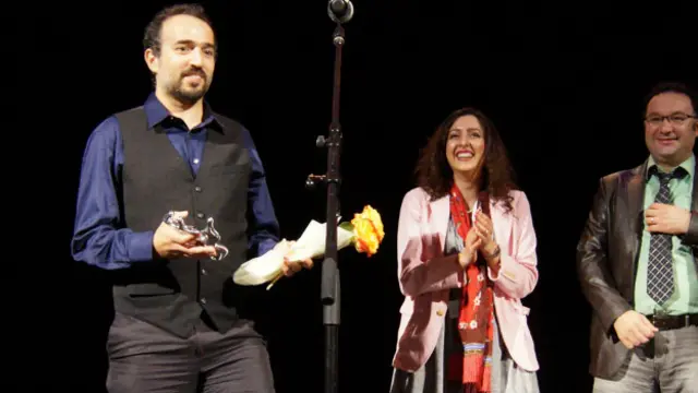 آیت نجفی به همراه عوامل فیلم مستند سرزمین بی‌آواز 