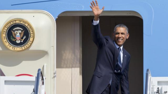 Salida de Obama de Washington en el AirForce1