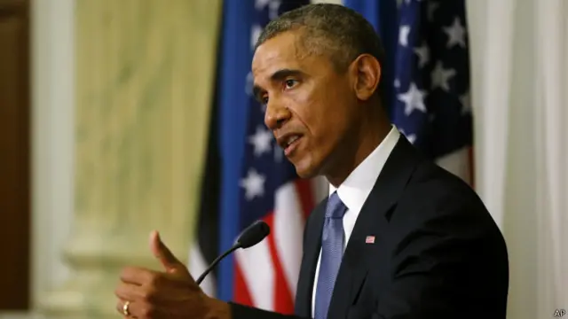 正在爱沙尼亚访问的奥巴马警告说：“我们的目标是长远的，正义将得到伸张。”