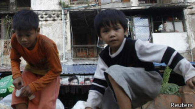 Niños pobres en Camboya.