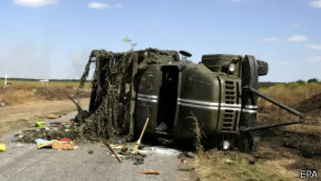 Подбитый грузовик