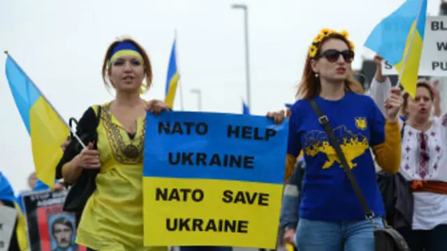 نیٹو کے سربراہی اجلاس کے موقع پر روس کے مخالف مظاہرے ہوئے ہیں