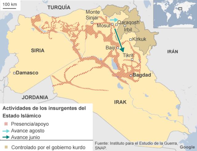 Mapa territorio de Irak