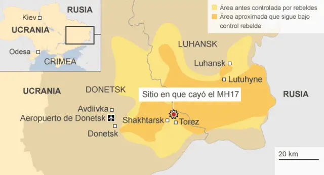 Mapa vuelo MH17